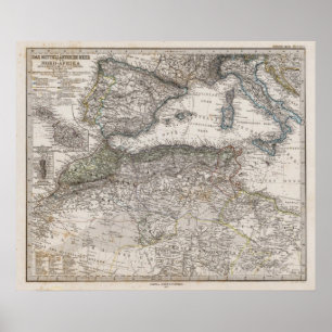 Poster Mapa da região do Norte de África