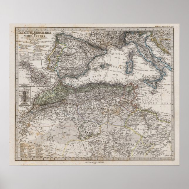 Poster Mapa da região do Norte de África (Frente)