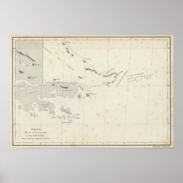 Poster Mapa da República do Chile 15 (Frente)