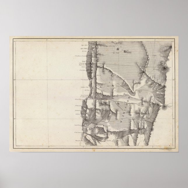 Poster Mapa da República do Chile 2 (Frente)