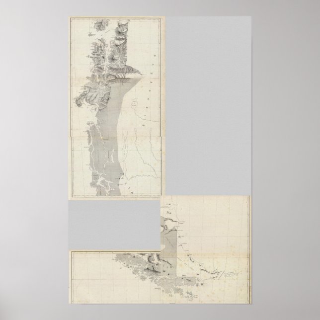 Pôster Mapa da República do Chile 915 (Frente)