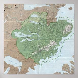 Poster Mapa da Reserva Nacional de Katmai