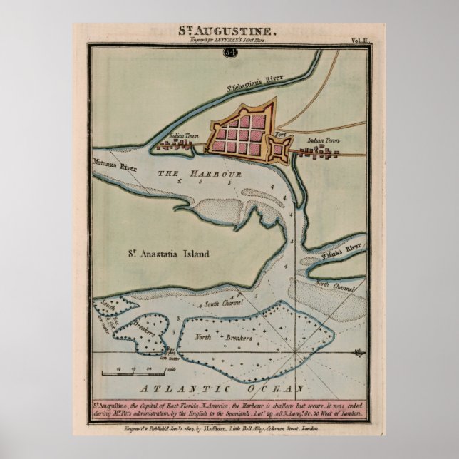 Poster Mapa da Rua Agostinho (1802) (Frente)