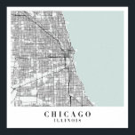 Poster Mapa da Rua Azul de Chicago<br><div class="desc">Mapa da Rua Azul de Chicago</div>