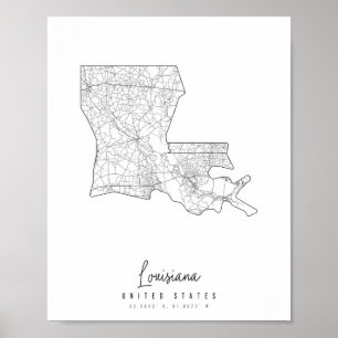 Poster Mapa da Rua Mínima da Louisiana