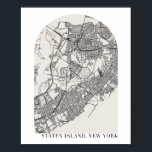 Poster Mapa da Rua Staten Island New York Boho Arch<br><div class="desc">Mapa das Ruas do Arch Minimal do Staten Island New York Boho</div>