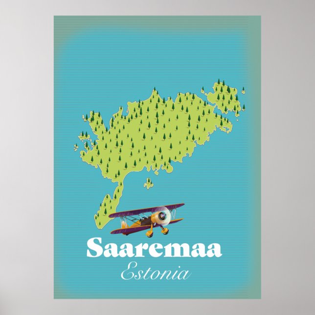 Poster Mapa da Saaremaa Estônia  (Frente)