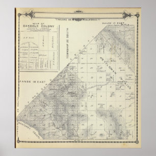 Poster Mapa da seção de T2223S R1617E Tulare County