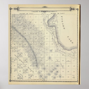 Poster Mapa da seção de T2223S R1819E Tulare County