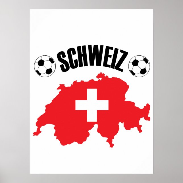 Poster Mapa da Suiça do Futebol Schweiz (Frente)