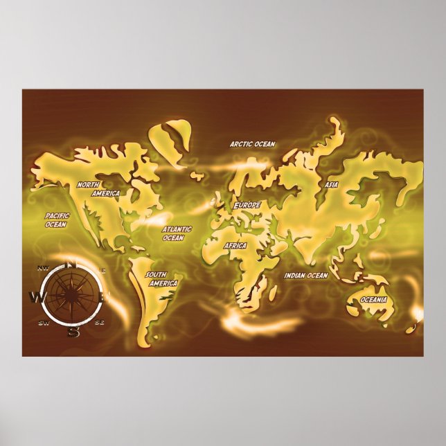 Poster Mapa da Terra Alagada (Frente)