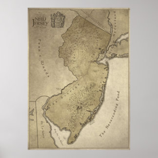 Poster Mapa da Terra Mítica de Nova Jersey