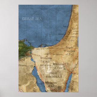 Poster mapa da Terra Santa