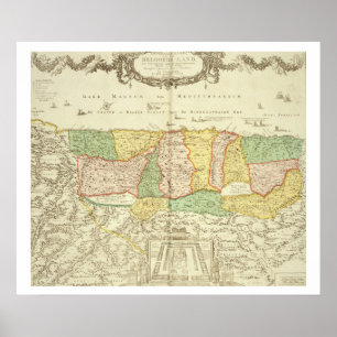 Pôster Mapa da Terra Santa, bar. daqui até janeiro Baren