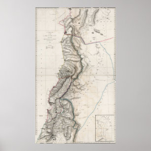 Poster Mapa da Terra Santa de 1814