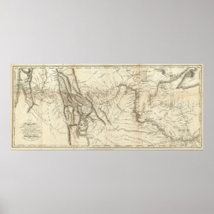 Pôster Mapa da trilha de Lewis e de Clark