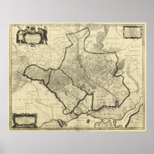 Poster Mapa da Ucrânia (1696)