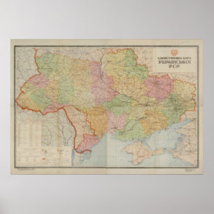 Poster Mapa da Ucrânia (1947)
