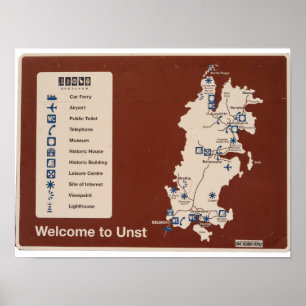 Poster Mapa da Unst, Shetland Isles Irlanda