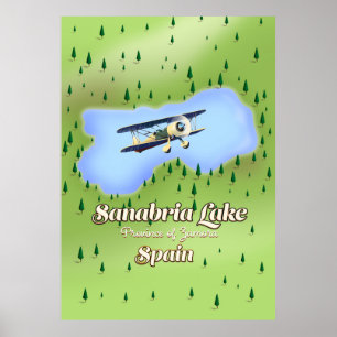 Poster Mapa da viagem Espanha do Lago Sanabria.