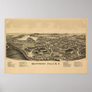 Poster Mapa da Vila de Wappingers Falls