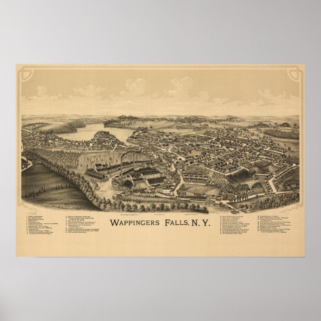 Poster Mapa da Vila de Wappingers Falls (Frente)