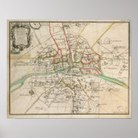 Mapa da Vintage em Paris (1678)