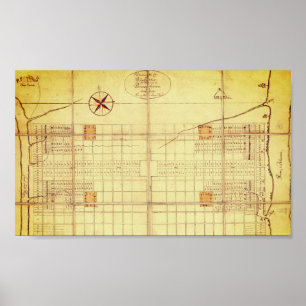 Poster Mapa da Vintage, layout original - Filadélfia (168