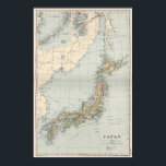 Poster Mapa da Vintage no Japão (1892)<br><div class="desc">Este é um mapa antigo do Japão produzido em 1892.</div>