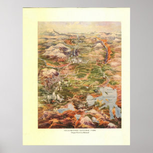 Pôster Mapa da vista 1910 aérea - parque nacional de