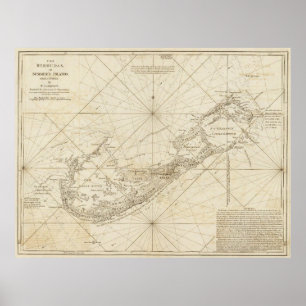 Pôster Mapa das Bermudas (1788)