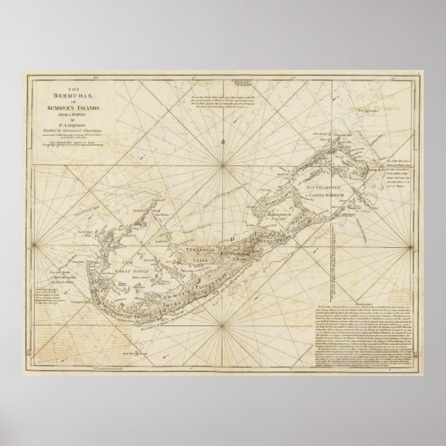 Pôster Mapa das Bermudas (1788) (Frente)