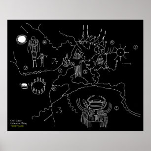 Poster Mapa das Cavernas de Coruja - Picos Gêmeos