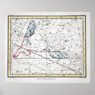 Pôster Mapa das constelações Placa XXII