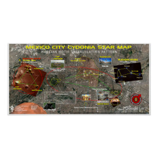 Pôster Mapa das estrelas da Cidade do México