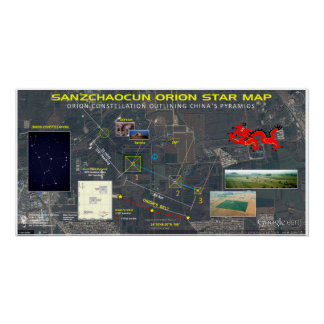 Pôster Mapa das Estrelas de Sanzchaocun Orion