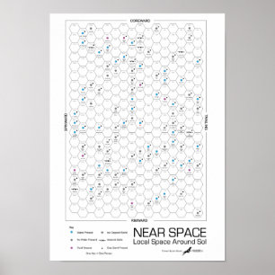Poster Mapa das Estrelas do Hexágono Próximo do Espaço (F