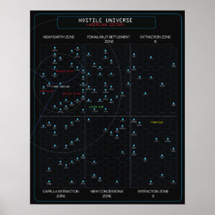 Poster Mapa das estrelas do HOSTILE