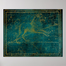 Mapa das estrelas do leão verde e Dourado ilustrad