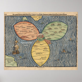 Pôster Mapa das folhas do trevo de bancas 1581