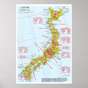Poster Mapa das Forças Terrestres do Japão na Segunda Gue