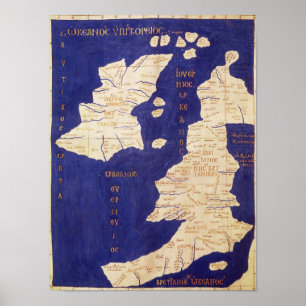 Pôster Mapa das ilhas britânicas, 'de Geographia