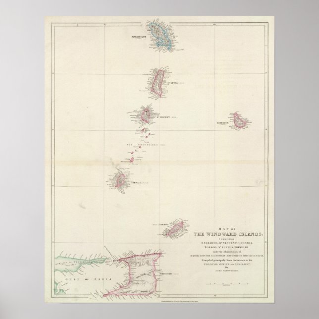 Pôster Mapa das Ilhas de Barlavento (Frente)