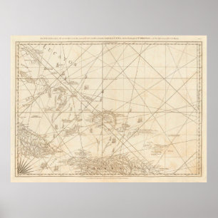 Poster Mapa das Ilhas Turks e Caicos (1775)