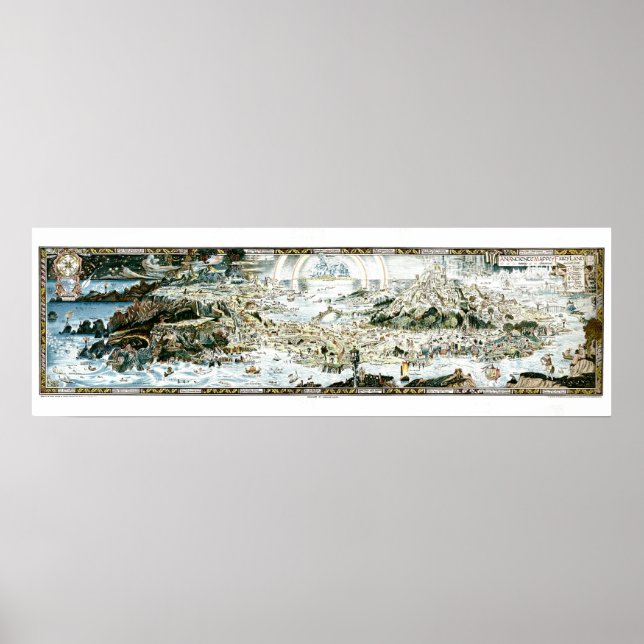 Pôster Mapa das Imaginárias Clássicas da Fairyland, 1920 (Frente)