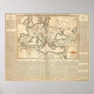 Poster Mapa das Incursões dos Bárbaros