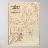 Mapa das Indústrias Vintage New England (1919)