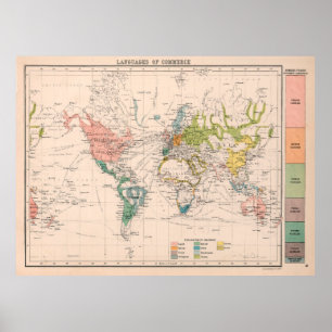 Poster Mapa das Línguas do Mundo Antigo (1907)