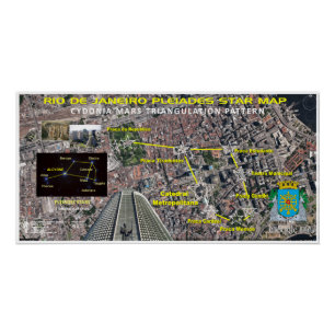 Pôster Mapa das Pleiades do Rio de Janeiro