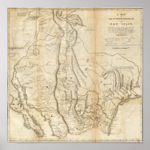 Poster Mapa das províncias internas da espanha nova